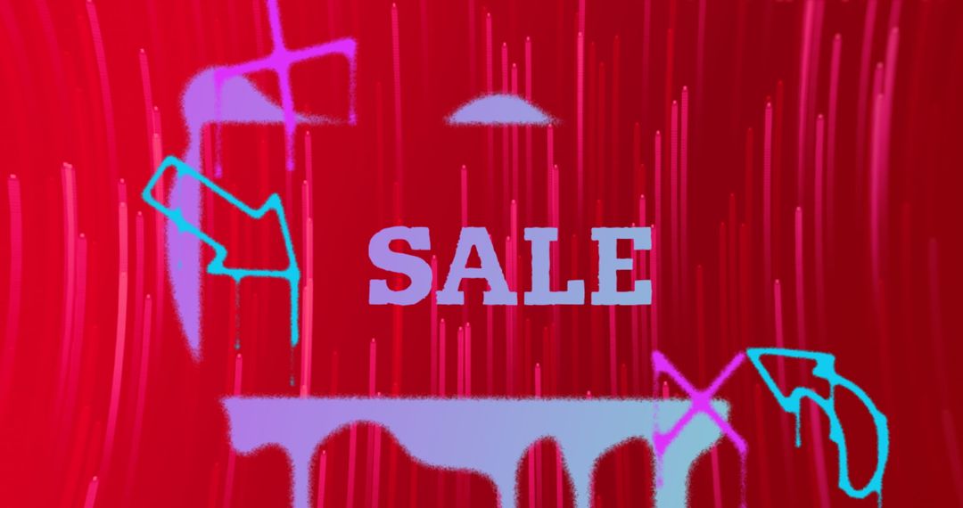 Dynamic Red Sale Banner With Arrows Attracting Attention