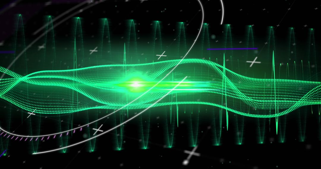 Abstract Data Waves with Futuristic Digital Effects