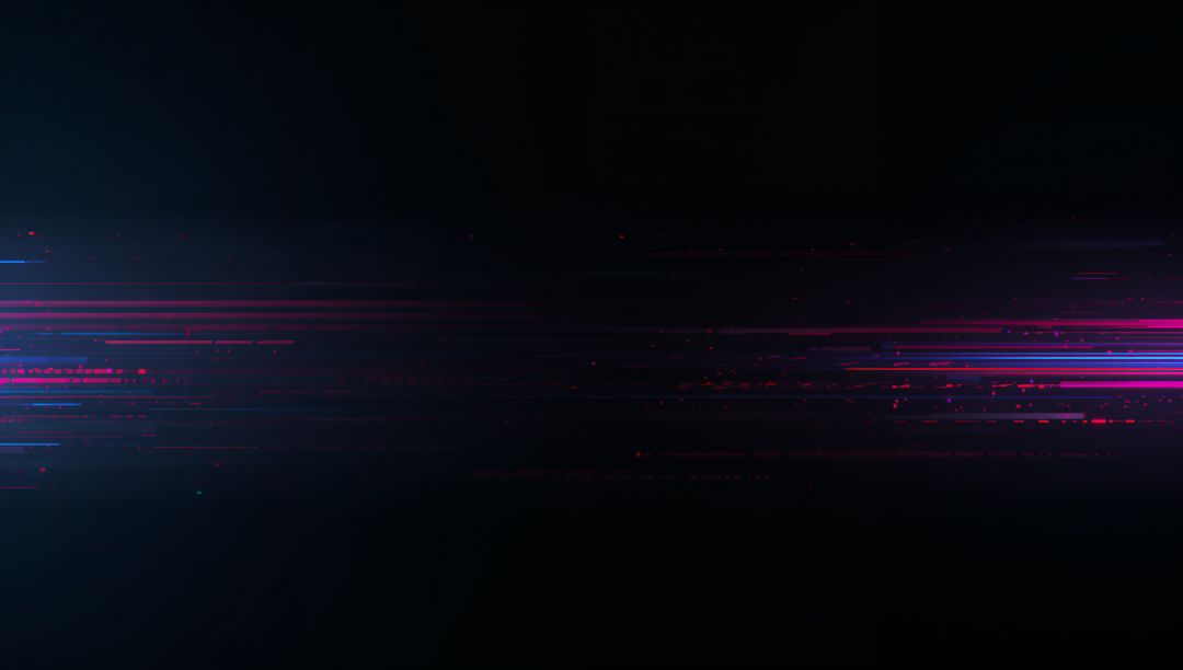 Futuristic Neon Glitch Lines on Dark Background