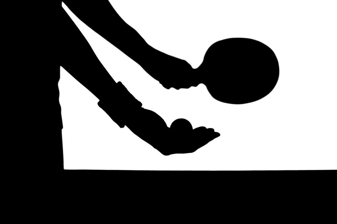 Dynamic Table Tennis Player Silhouette on Transparent Background