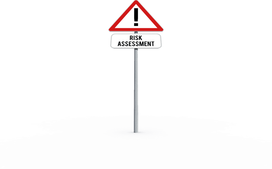 Transparent Safe Risk Assessment Warning Sign with Exclamation Mark