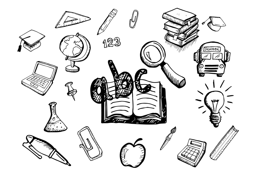 Educational Symbols PNG with Transparent Background