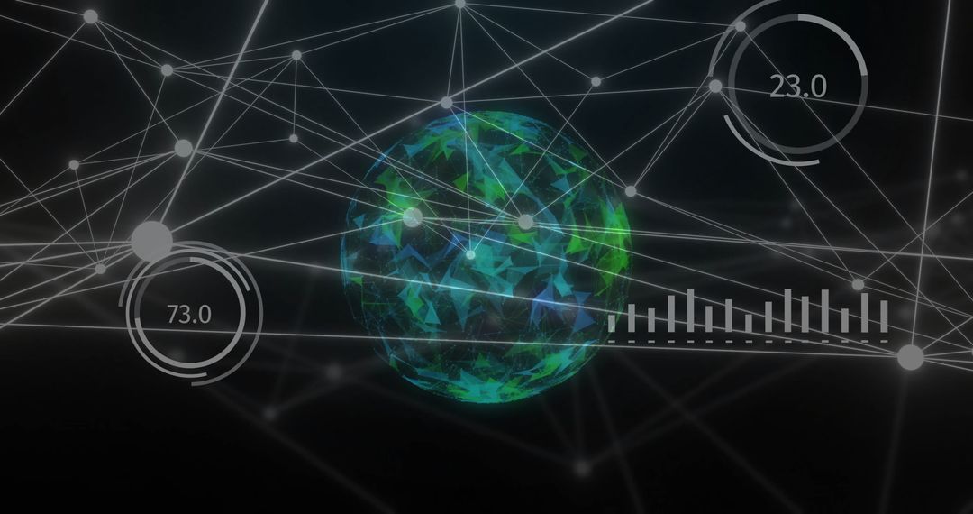 Digital Network Connections and Data Interface Over Globe