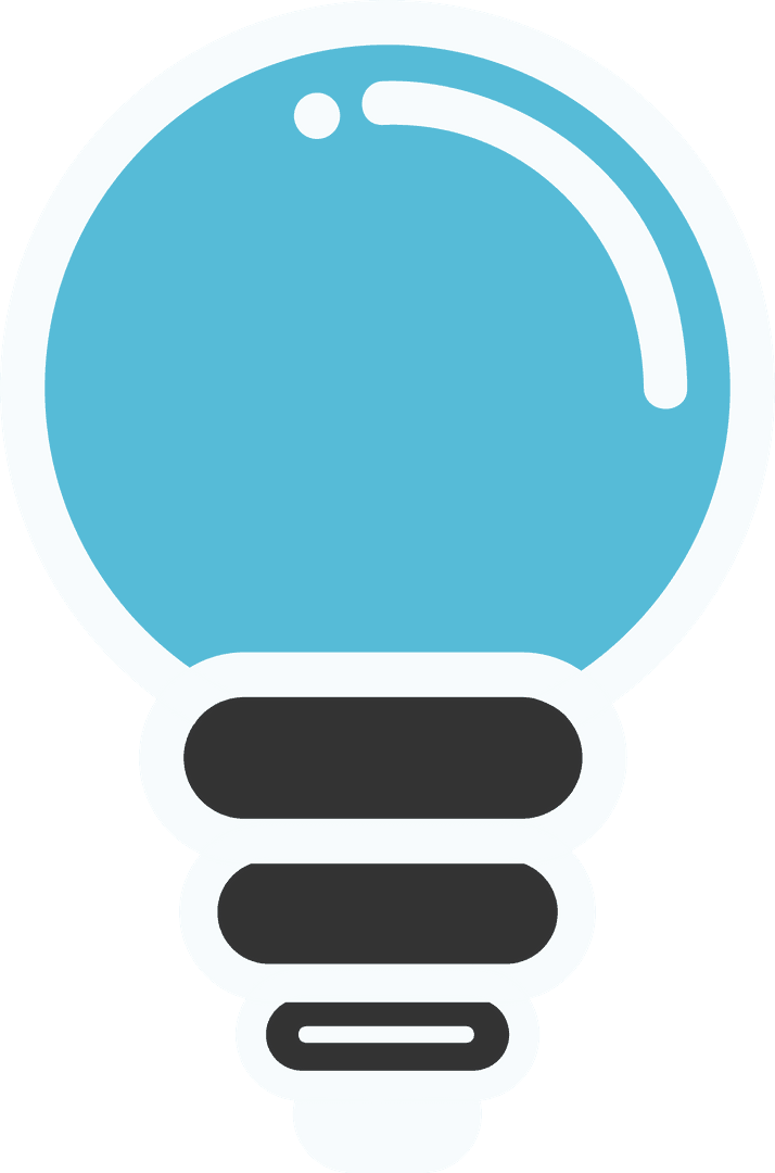 Transparent Light Bulb Icon with Modern Design