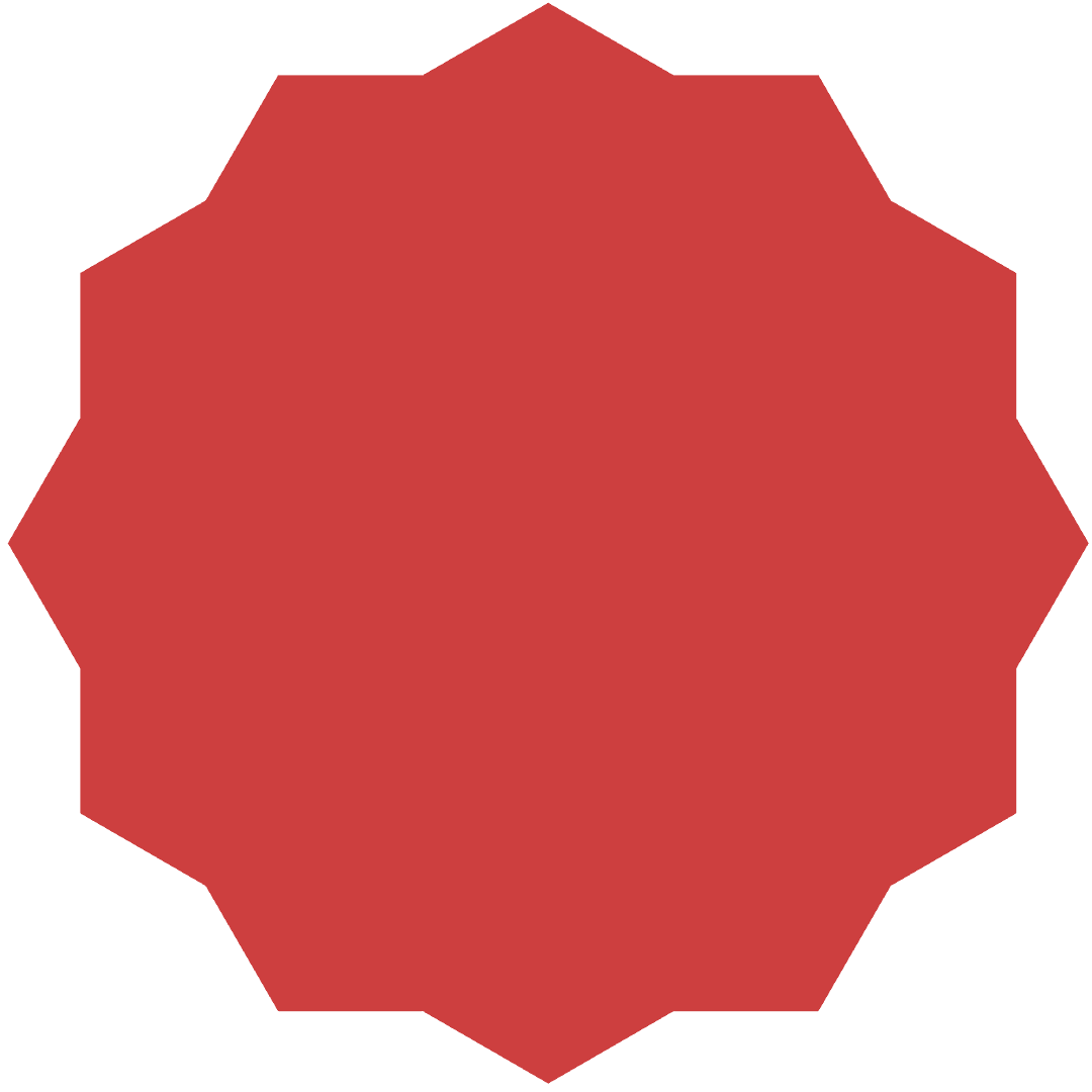 Red Abstract Geometric Shape with Transparent Edges