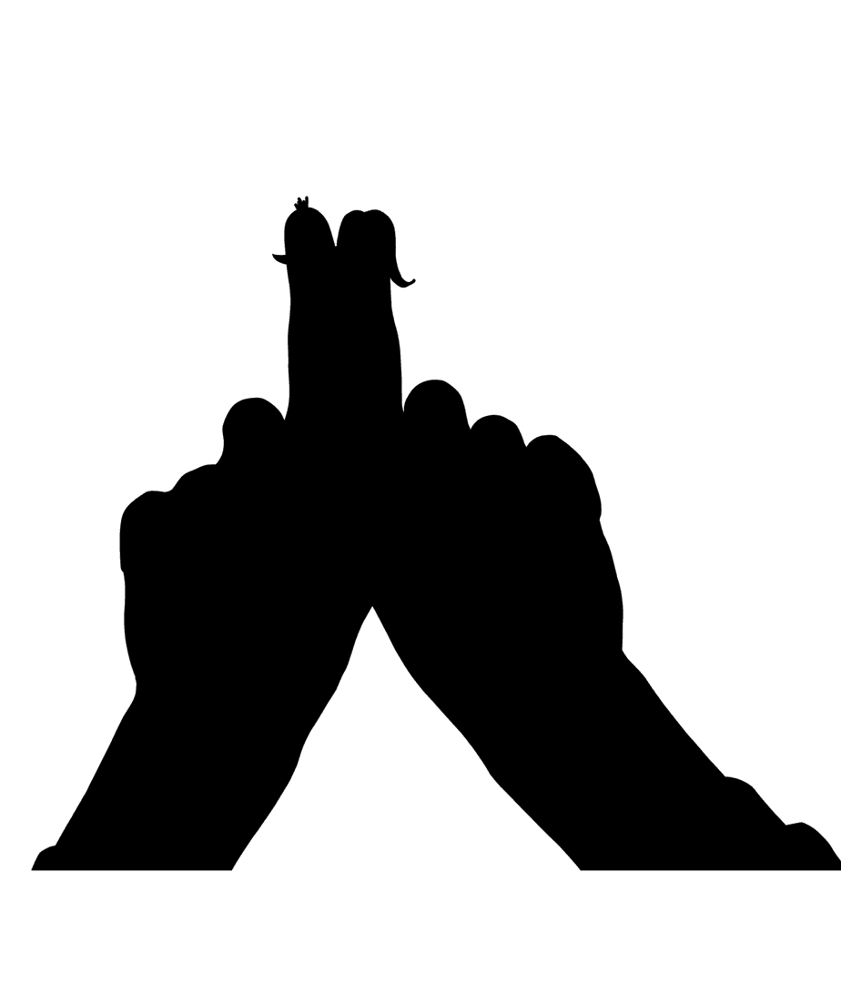 Transparent Fingers with Cute Couple Faces Looking Cheerful