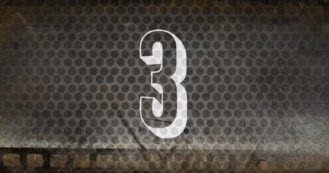 dynamic number three countdown with grungy texture - Free Images, Stock Photos and Pictures on Pikwizard.com