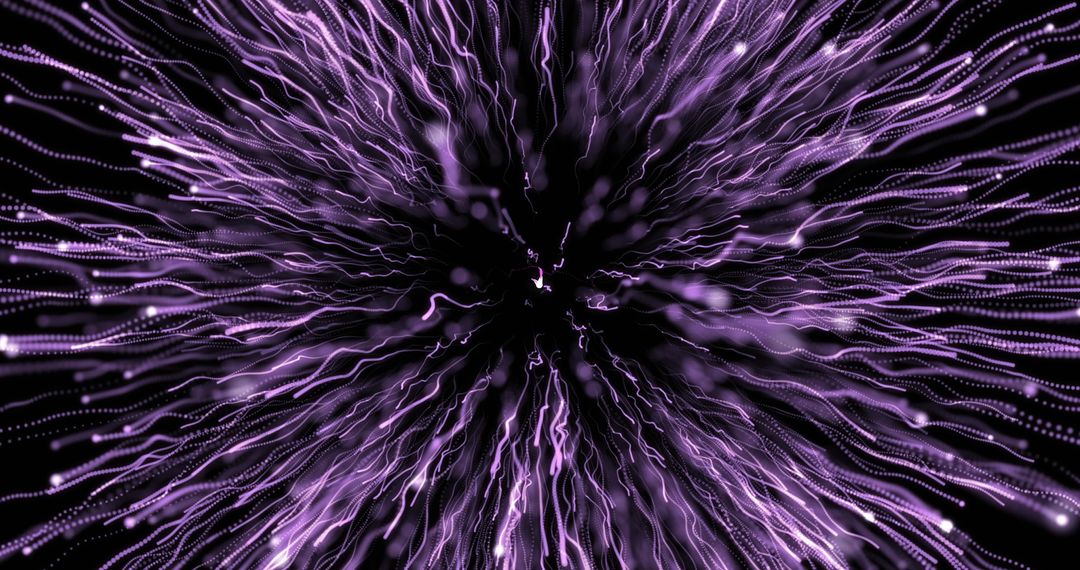 Purple Energy Burst with Digital Light Trails