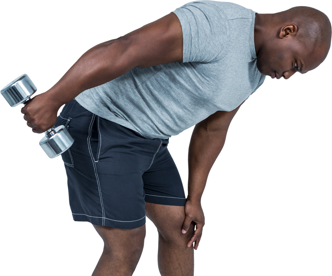 Fit Man Exercising with Dumbbell in Transparent Background - Download Free Stock Images Pikwizard.com