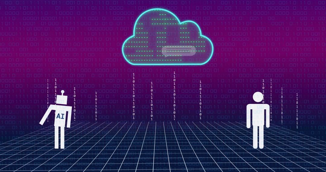 Cloud AI Interaction: Human and Robot Collaboration Concept