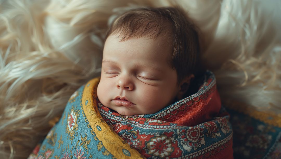 Serene Sleeping Newborn on Soft Cream-Toned Fur
