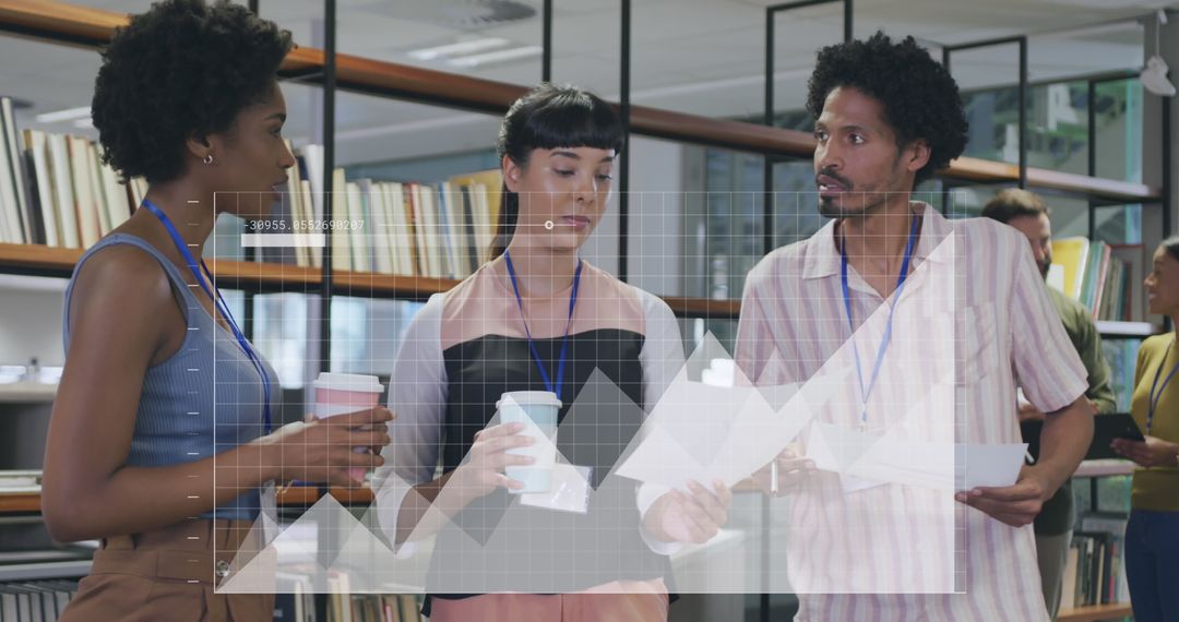 Diverse Professionals Analyzing Financial Data Interface