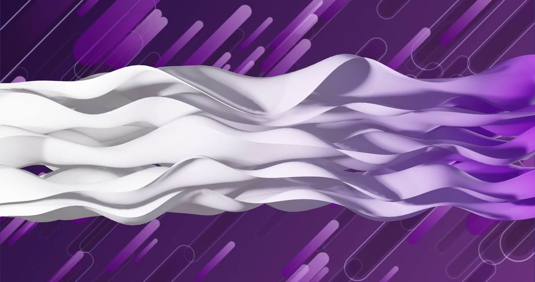 Abstract Wavy Layers in White and Purple with Dynamic Background