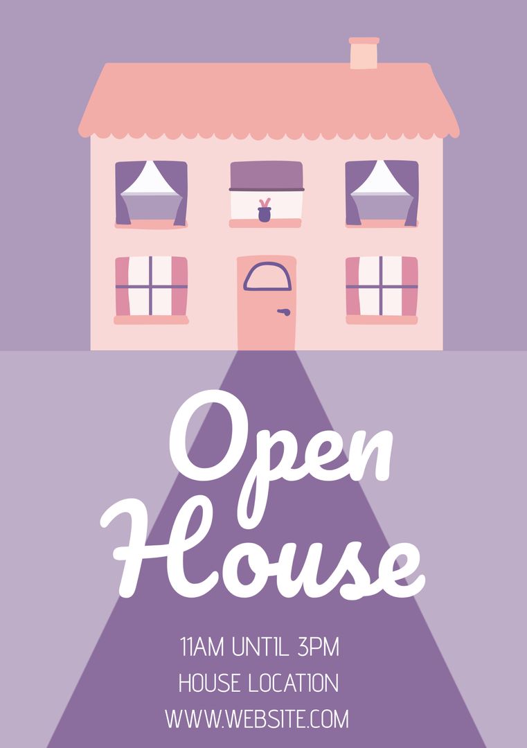 Charming House Illustration for Real Estate Open House Event