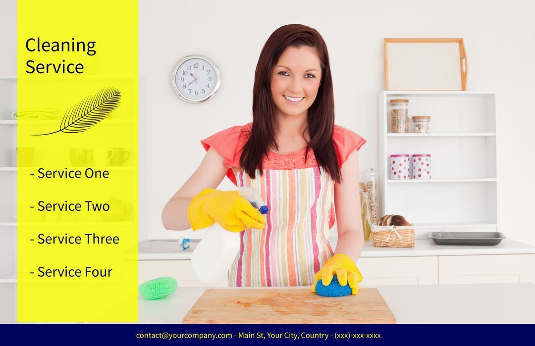 Housekeeper in Action for Professional Cleaning Services - Download Free Stock Templates Pikwizard.com