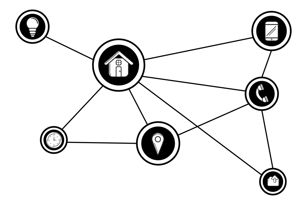 Transparent Network Connectivity Symbol Illustration with Vector Icons