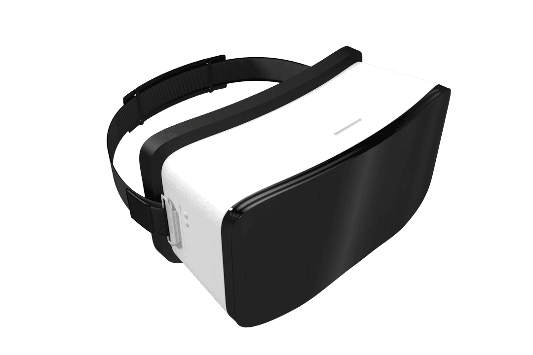 Sleek White and Black VR Headset on Transparent Background