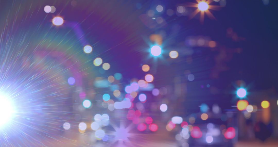 Blurred City Highway with Radiant Abstract Lighting
