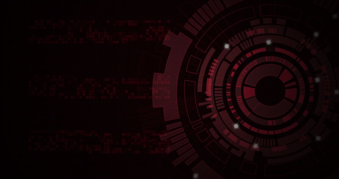Abstract digital interface background with red circular graphic
