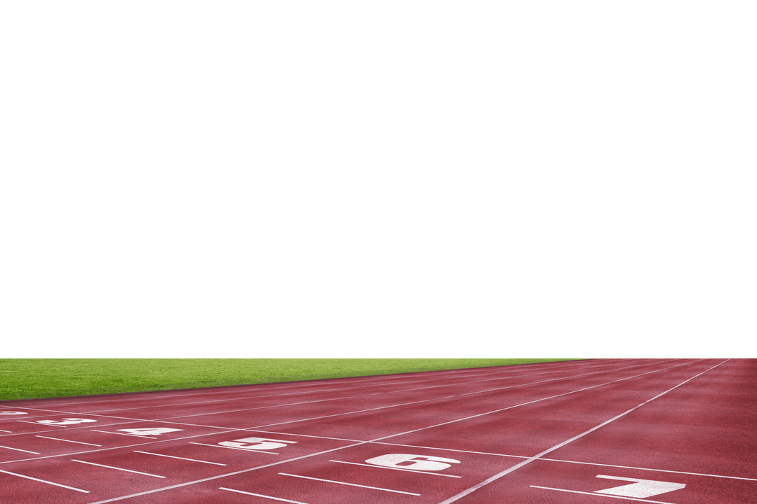 Transparent Background of Red Sports Track Paced for Athletes Ready
