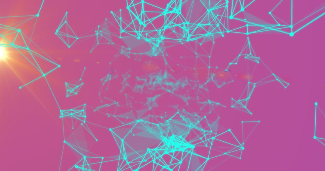 Dynamic Digital Network with WOW Text and Neon Connections