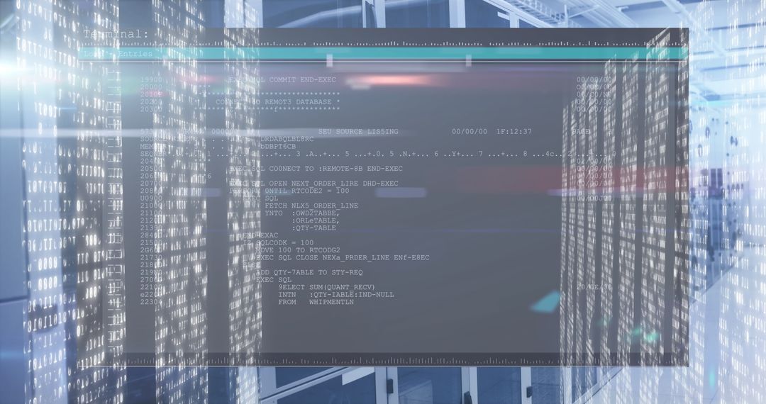 Data Processing Scene with Computer Servers Overlay
