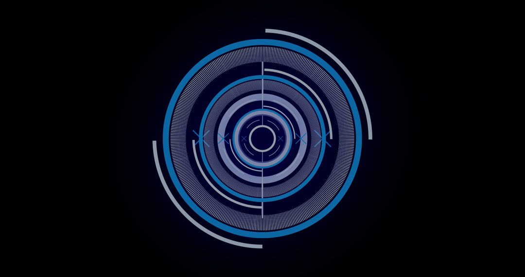 Futuristic Blue Circular Data Processing Interface
