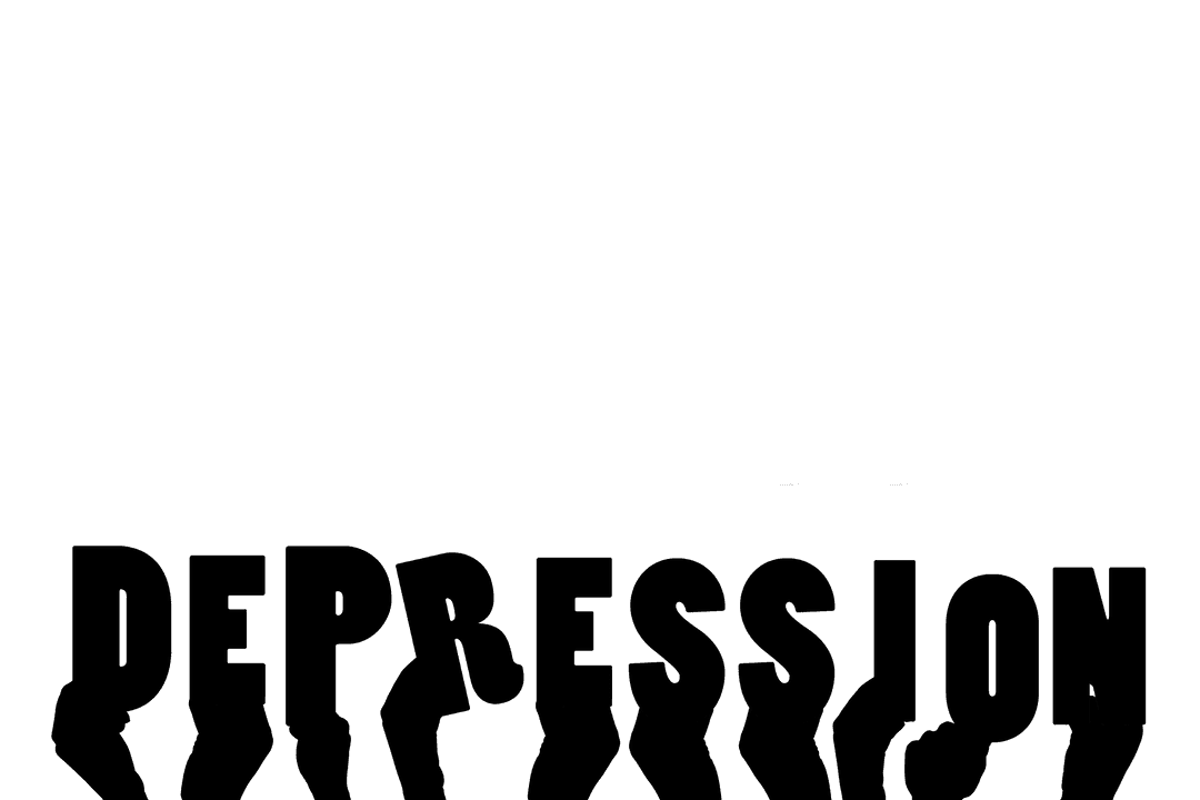 Transparent Depressed Hands Illustrating Emotions in Dark Vector Style