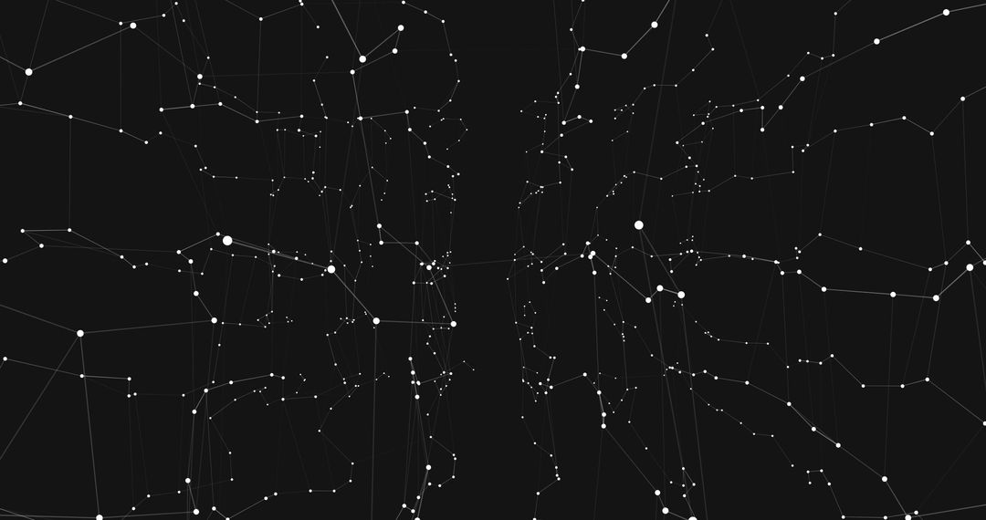 Futuristic Network Graph in Dark Digital Space