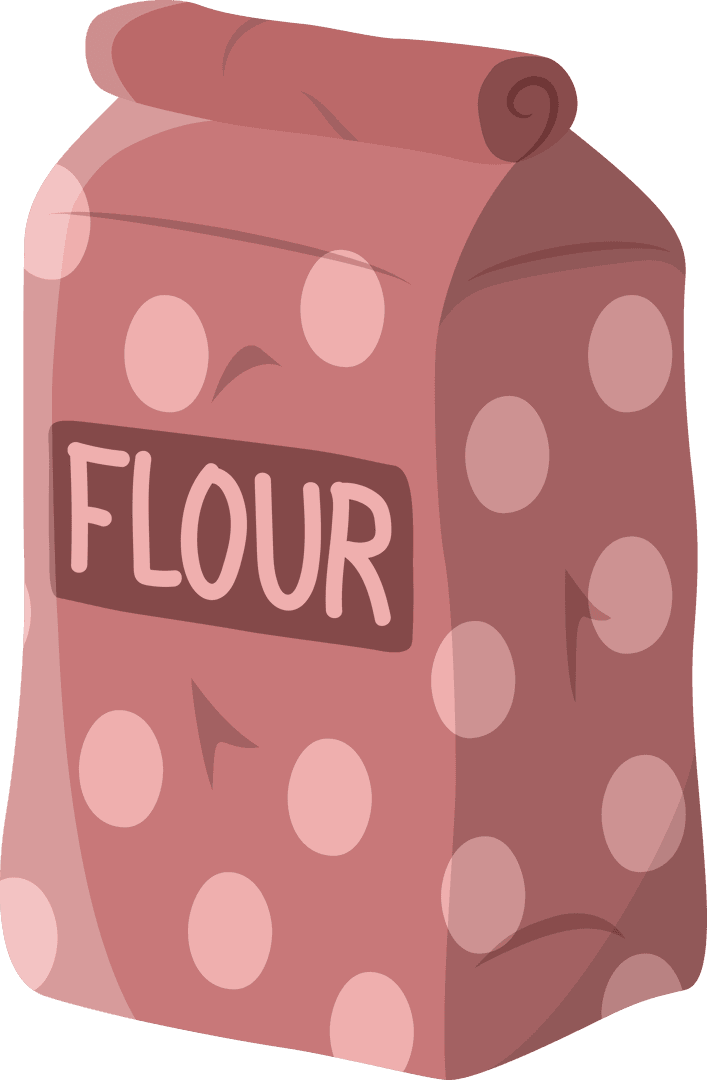 Illustrated Flat Design Flour Package on Transparent Background