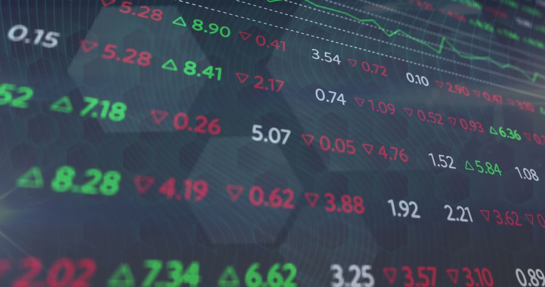 Digital Stock Market Data with Trading Chart Graphics