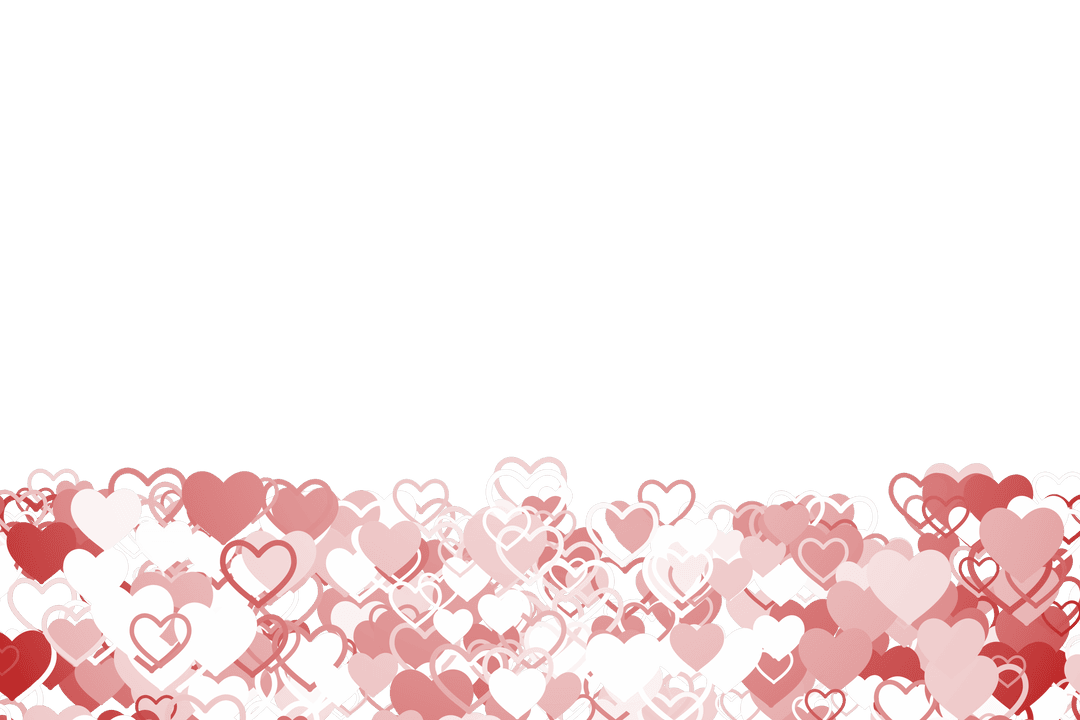 Love Hearts Cascading Transparent Background Illustration