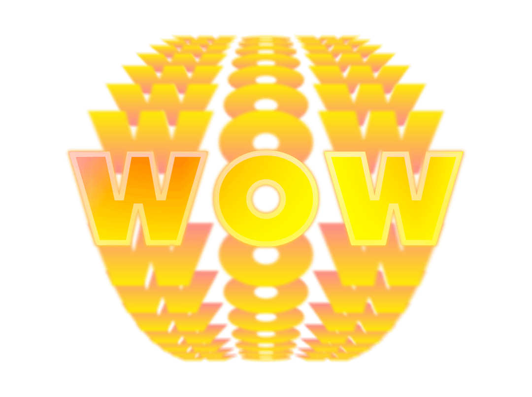 Vibrant Wow Text with Yellow Transparent Multi-Layered Shadow - Download Free Stock Images Pikwizard.com