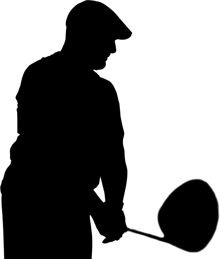 Man Holding Club Silhouette on Transparent Background