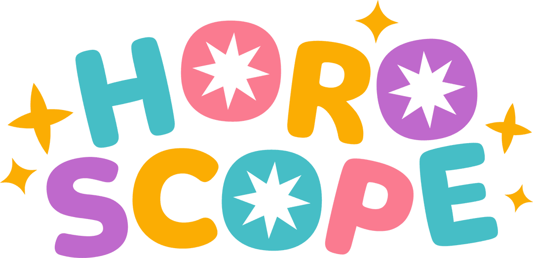 Colorful Pastel Horoscope Title with Celestial Starbursts