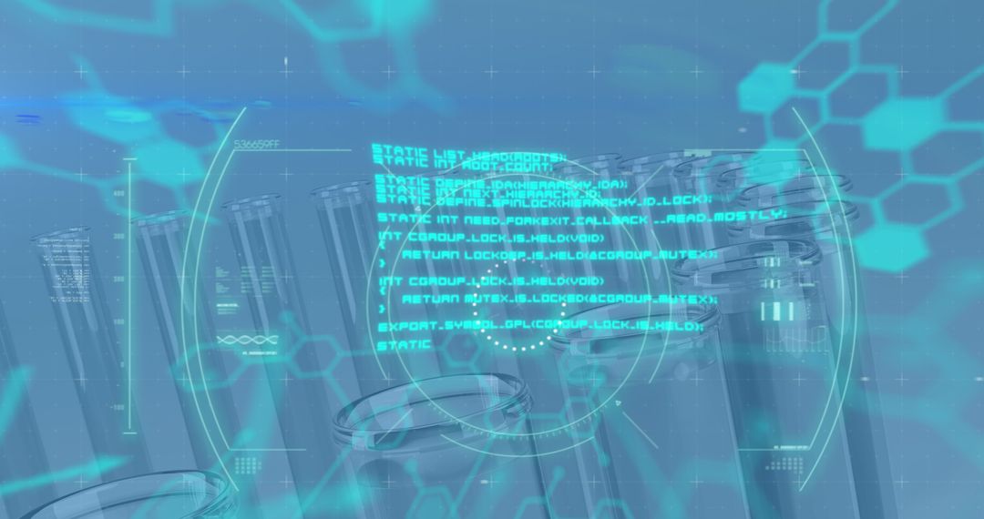 Coronavirus Graphic with Scientific Analysis and Data Overlay