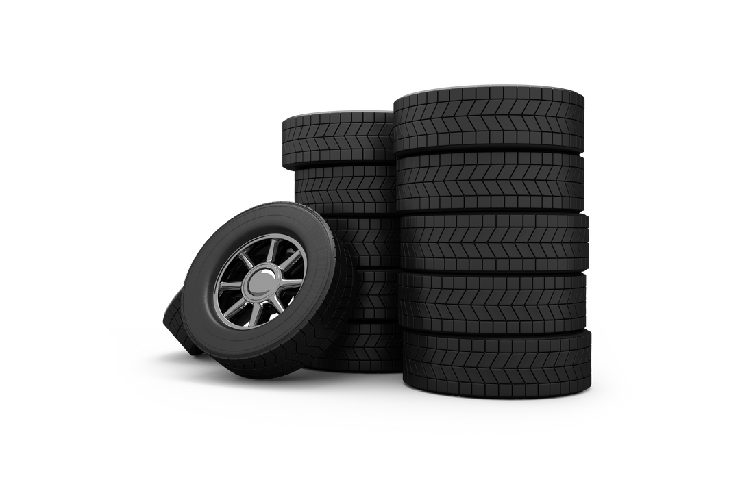 Stack of Tyres with Alloy Rims on Transparent Background Illustration - Download Free Stock Images Pikwizard.com