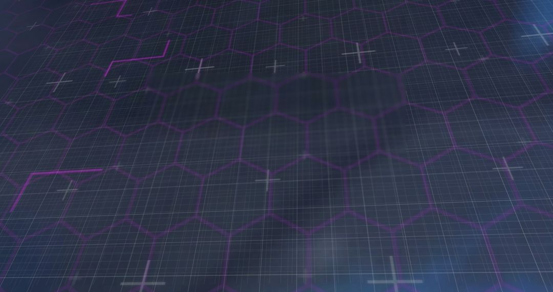 Futuristic Hexagonal Grid with Neon Lines
