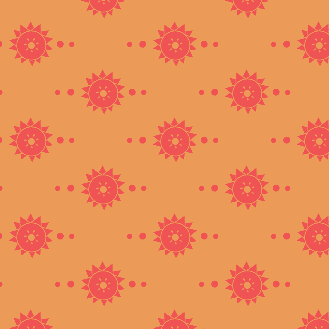 Seamless Sunflower Pattern with Round Accents on Transparent Background