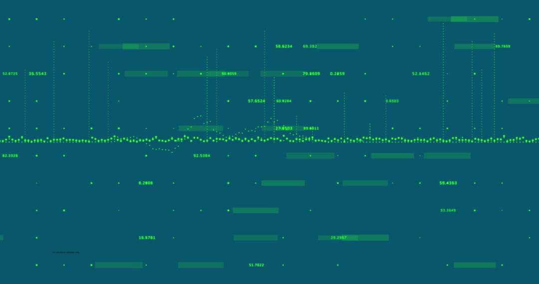 Digital Data Processing Display on Blue Background