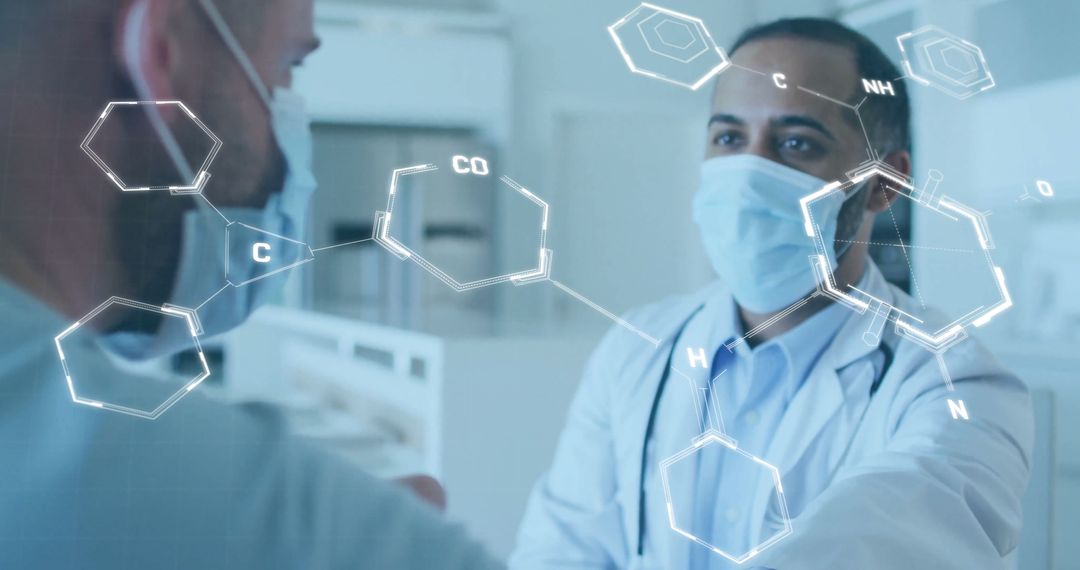 Doctor Administering Vaccine to Patient with Digital Chemical Interface