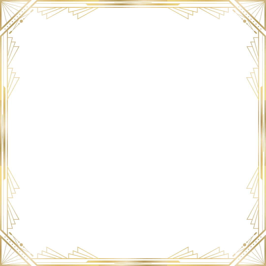 Golden Art Deco Frame with Transparent Elegance