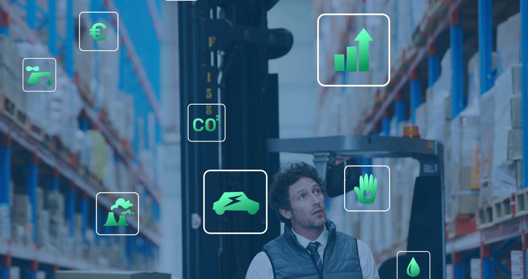 Warehouse Manager Analyzing Augmented Reality Data for Efficiency
