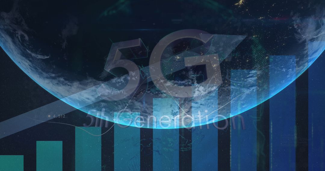 5G Technology Overlay on Global Financial Data Visualization