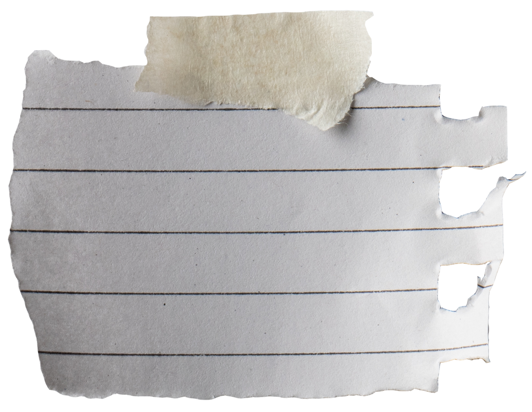 Close Up of Taped Ruled Paper on Transparent Background with Copy Space - Download Free Stock Images Pikwizard.com