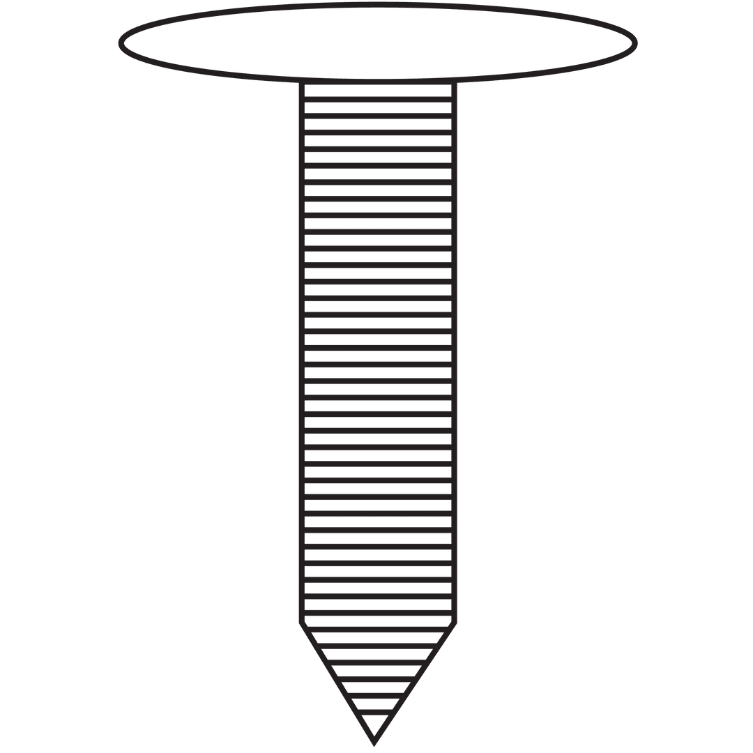 Transparent Outline of Black Screw on Clear Background