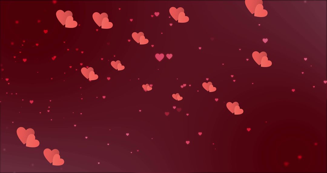 Romantic Hearts Floating on Red Background - Free Images, Stock Photos and Pictures on Pikwizard.com