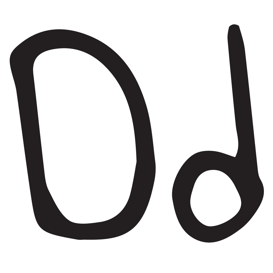 Transparent Canvas Vector D Letter Symbol in Bold Style