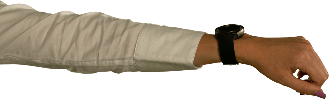 Transparent Arm With Smartwatch Focused on Business Gear