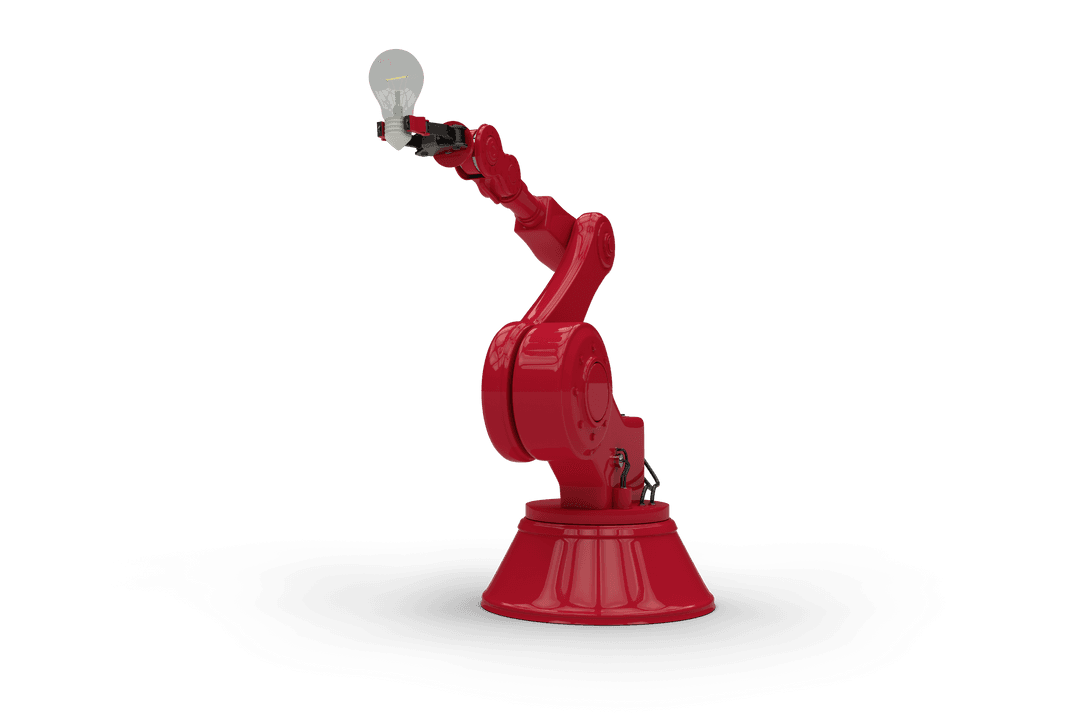 Industrial Robotic Arm Holding Transparent Volatile Filament